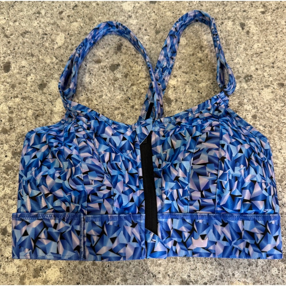 Blue and Purple SheFit Size Luxe Sports Bra Wirefree Adjustable Fit Support  Gym - Picture 3 of 8